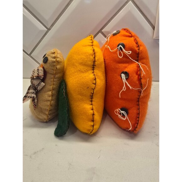 Handmade Plush Turkey Decoration With Felt & Button Details Thanksgiving Table D - Picture 2 of 3